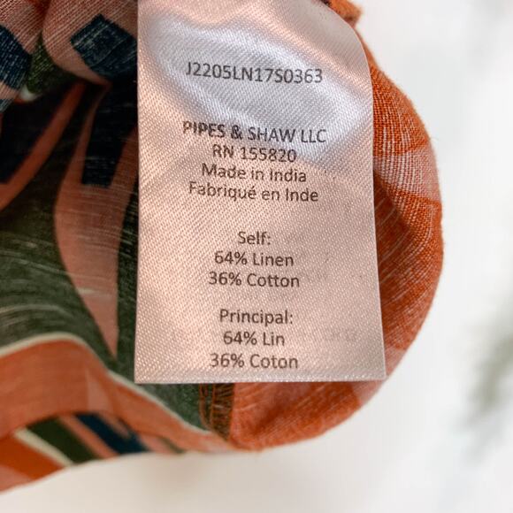 NWT VERONICA BEARD Tiffany Top multicolored buttoned crop top linen cotton 3038 - Picture 7 of 10